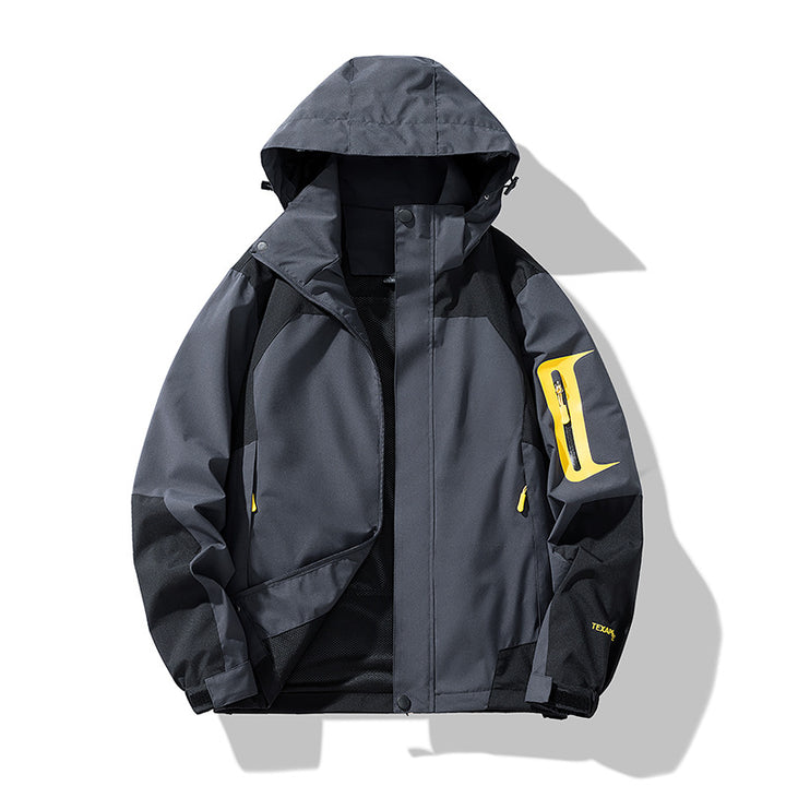 Men's Technical Outdoor Softshell Jacket with Hood, Arm Pocket and Mesh Lining Mune Fashion