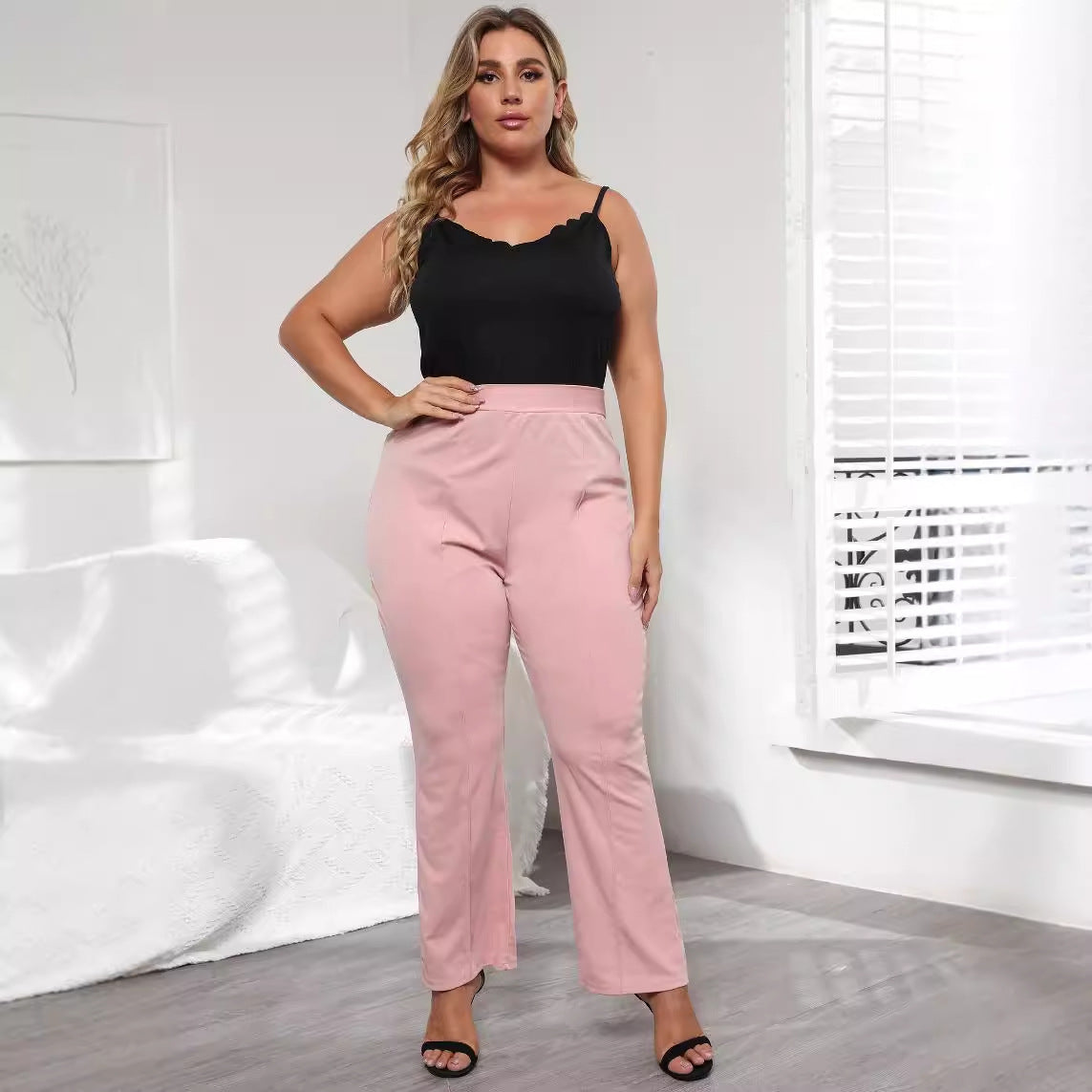 Women Elegant High-Waisted Trousers with Comfortable Cut Mune Fashion