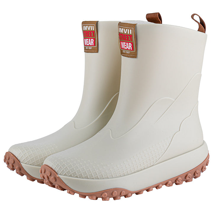 Unisex Waterproof Short-Shaft Outdoor Rubber Boots with Profiled Studded Outsole Mune Fashion