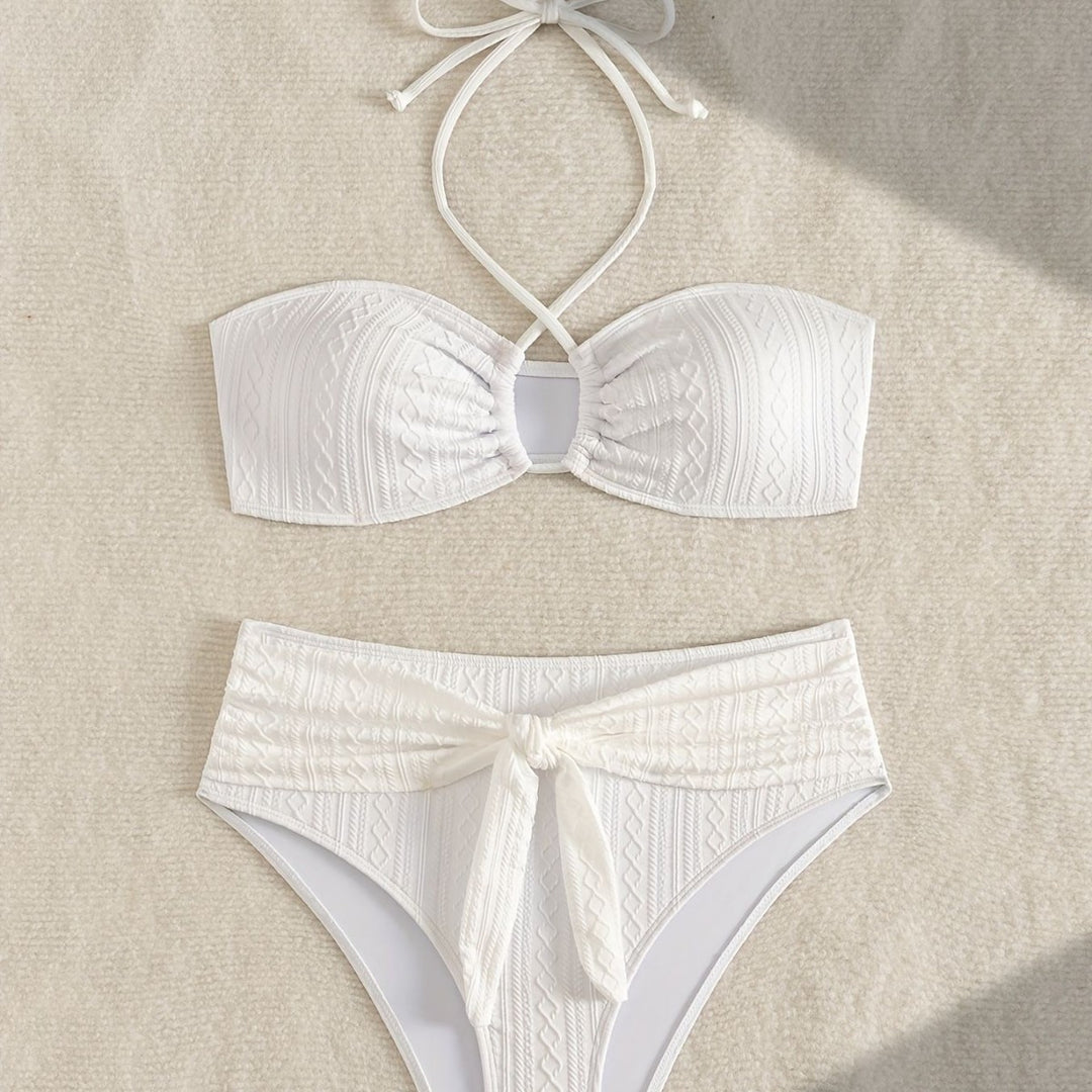 Ladies Two-Piece Bikinis with High-Cut Waist Mune Fashion