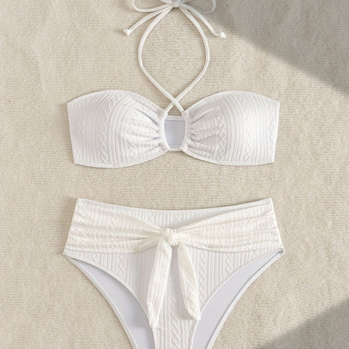 Ladies Two-Piece Bikinis with High-Cut Waist Mune Fashion