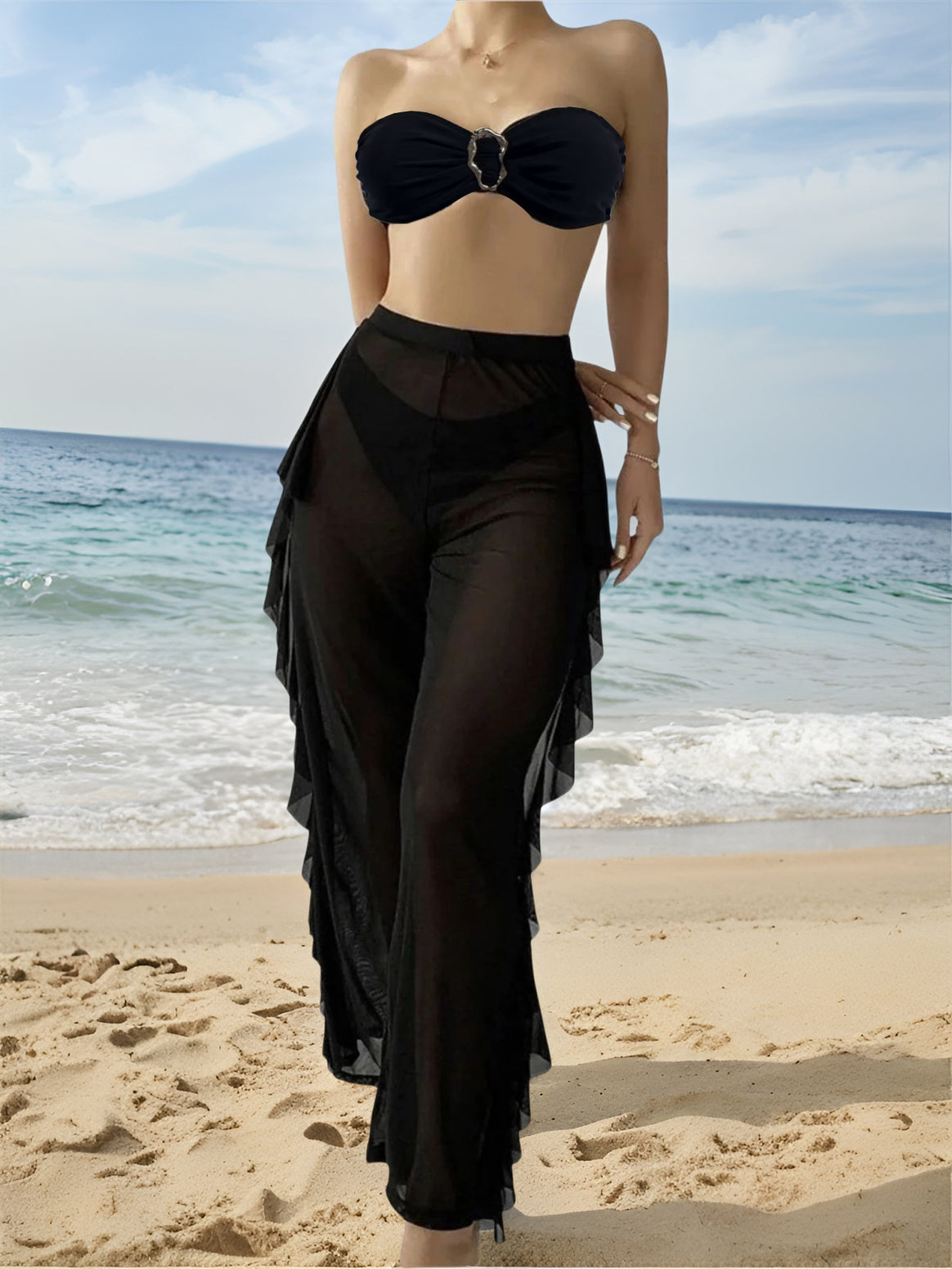 Ladies Stylish Ruffle Beach Pants Mune Fashion