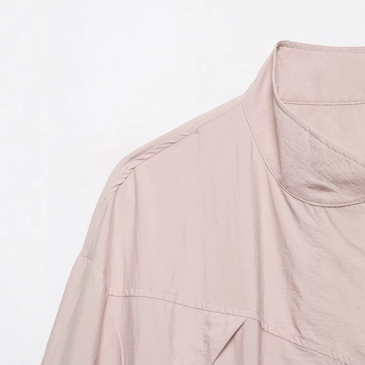 Women Water-Repellent Oversized Parka with Waist Ruching and Balloon Sleeves Drune
