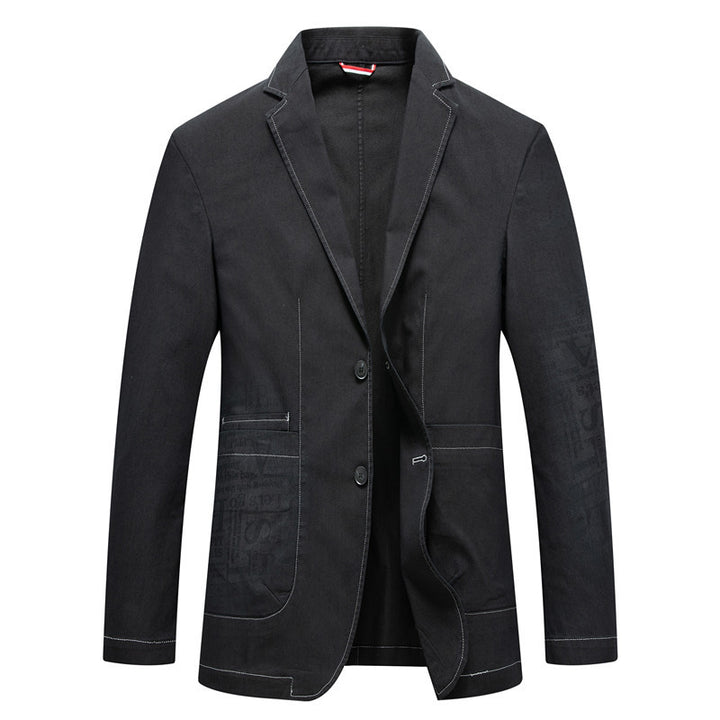 Men's Lightweight Cotton Blazer with Contrast Stitching, Patch Pockets, and Notch Lapel Mune Fashion