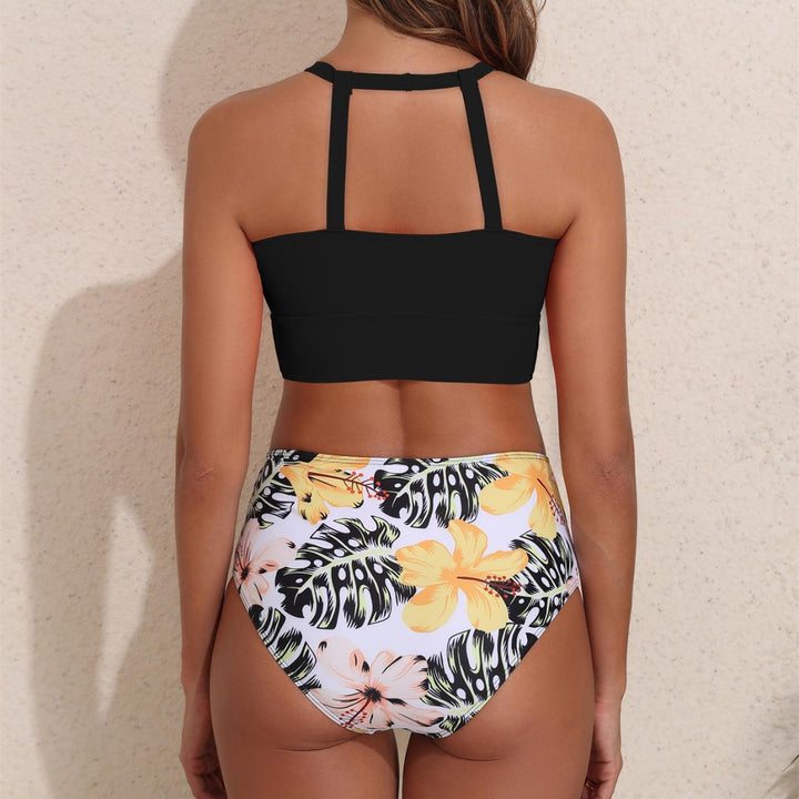 Women's Sporty Bikini Set with High-Cut Bottom and Modern Back Mune Fashion