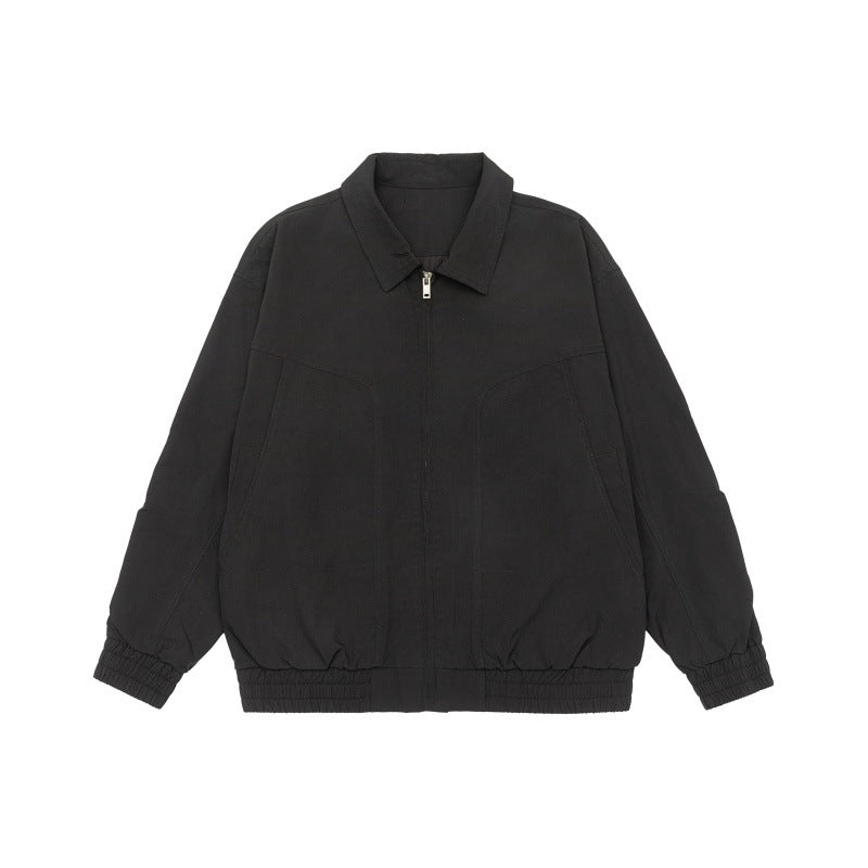 Unisex Oversize Blouson Jacket with Shirt Collar and Elastic Waistband Mune Fashion