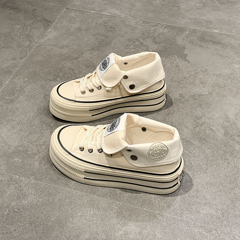 Ladies High-Top Sneakers with fashionable platform and adjustable ankle strap Mune Fashion