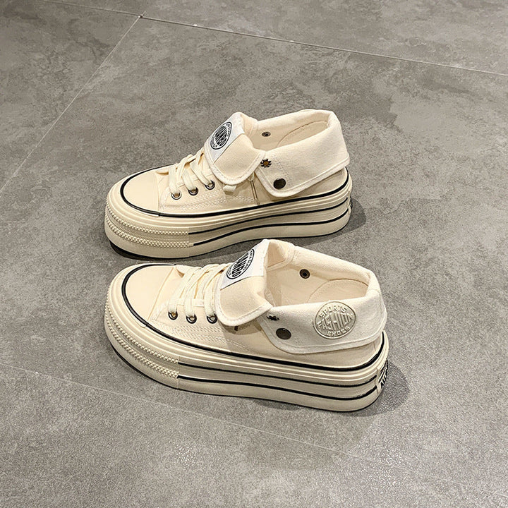 Ladies High-Top Sneakers with fashionable platform and adjustable ankle strap Mune Fashion