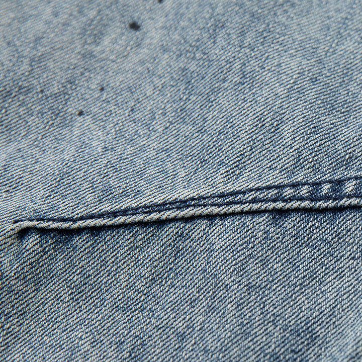 Men's Relaxed-Fit Denim Pants with Paint Effect and Knee Seam Mune Fashion