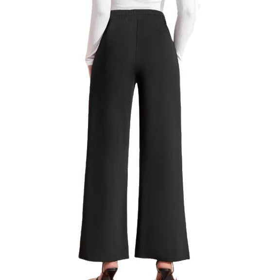 Women’s high-waisted trousers with wide leg, maritime-inspired decorative buttons Mune Fashion