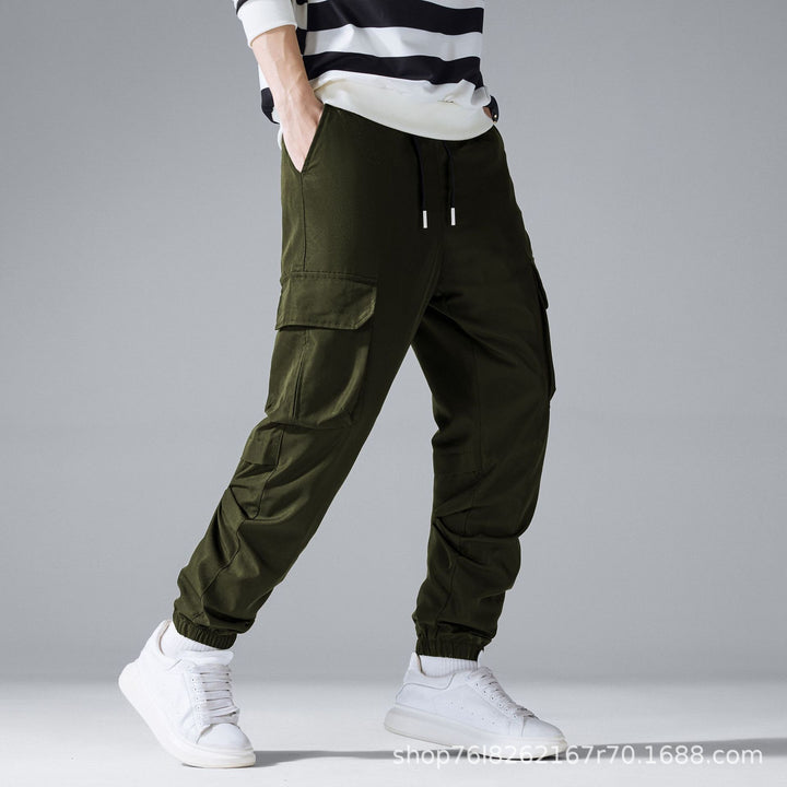Men's Cargo Jogging Pants with Drawstring, Elastic Ankle Cuffs & Multiple Pockets Mune Fashion