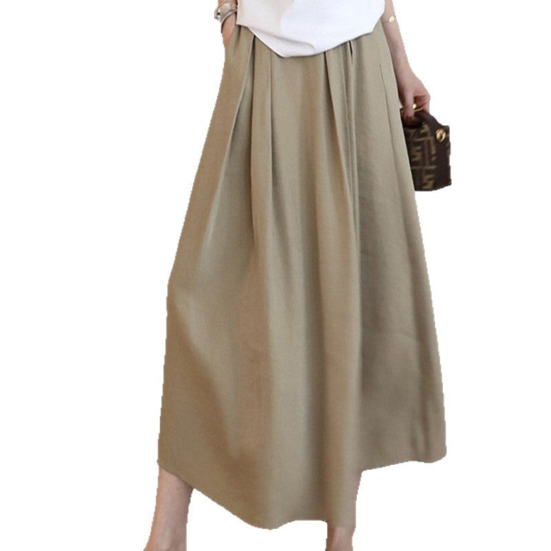 Ladies Elegant Midi Skirt with Flattering Pleats Mune Fashion