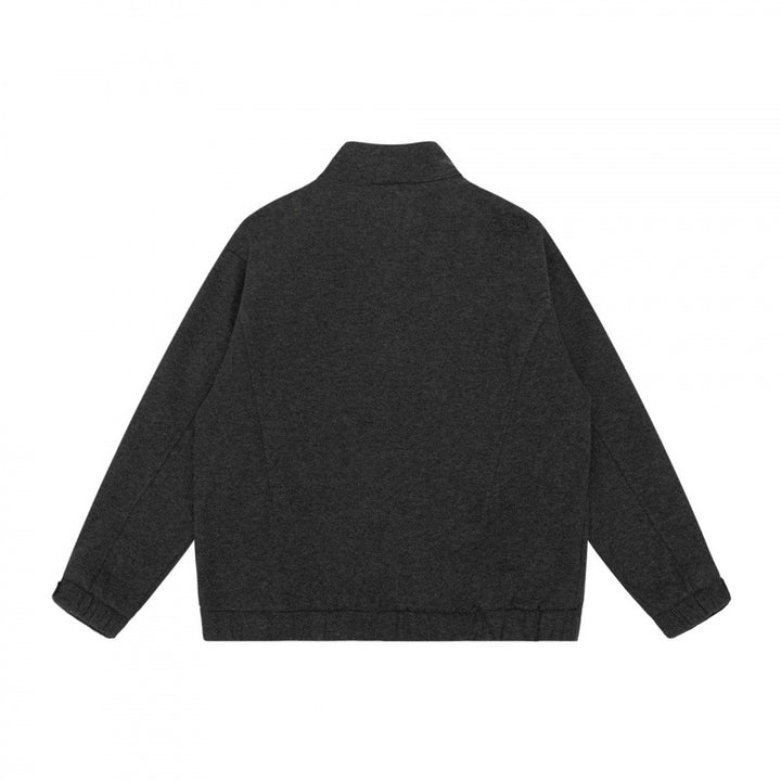 Men's Boxy Zip Blouson Jacket with Stand-Up Collar, Raglan Sleeves, and Concealed Zipper Mune Fashion