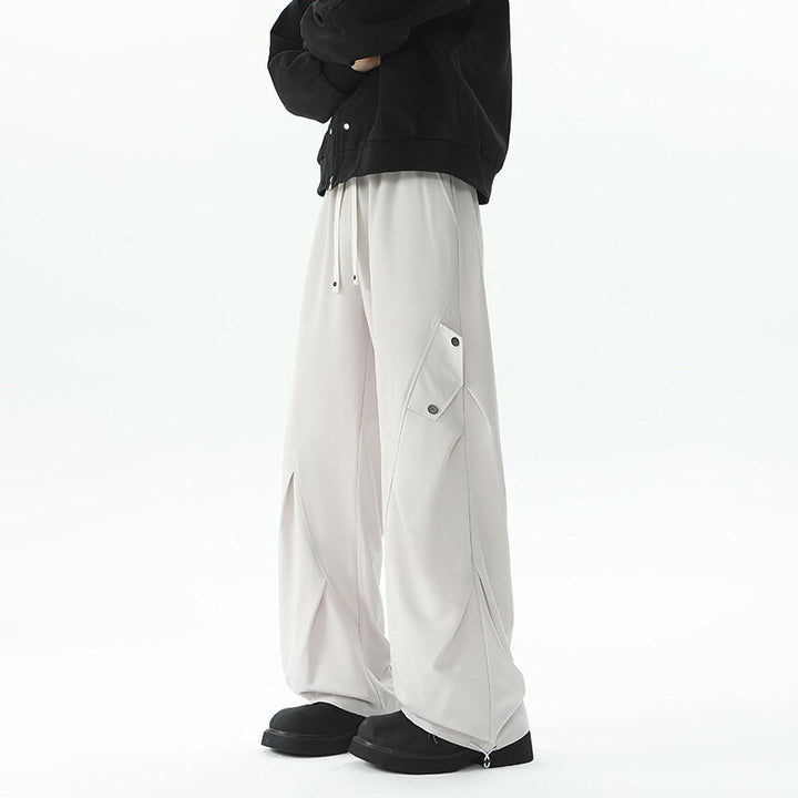 Men's extra-wide technical cargo lounge pants in draped wide-leg cut Mune Fashion