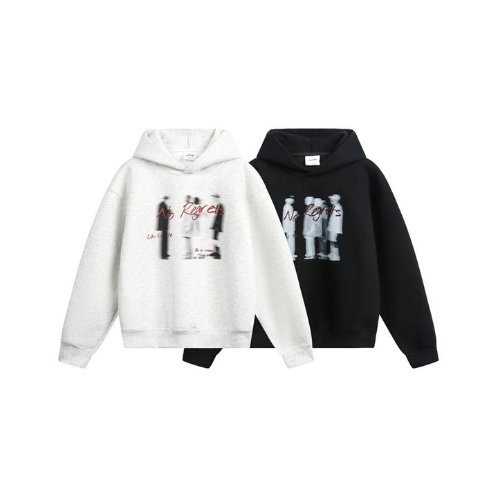 Unisex hoodie in oversized fit with blurred figure graphic print Mune Fashion