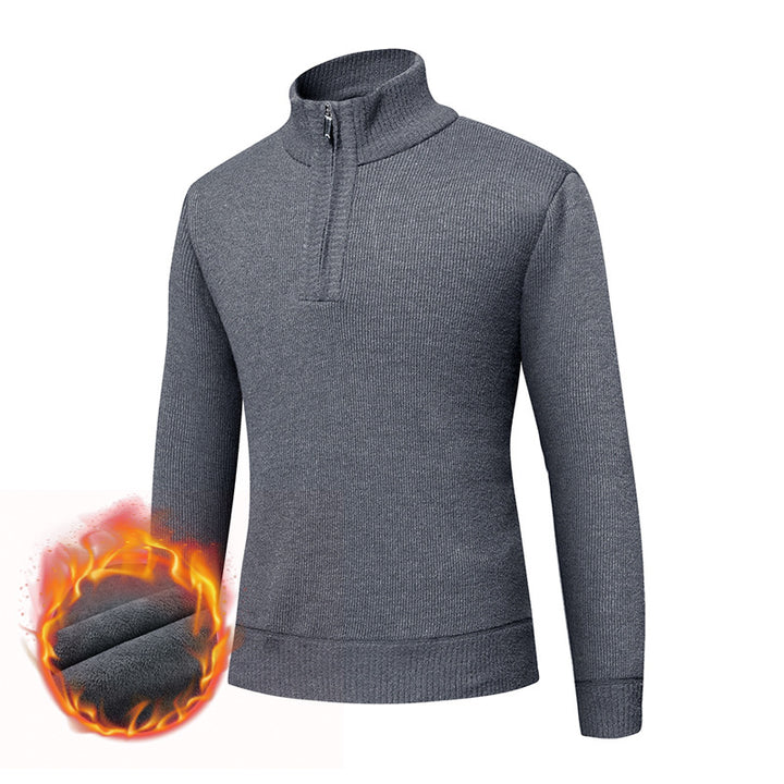 Men's thermo-lined half-zip pullover with stand-up collar and warming fleece inner side Mune Fashion