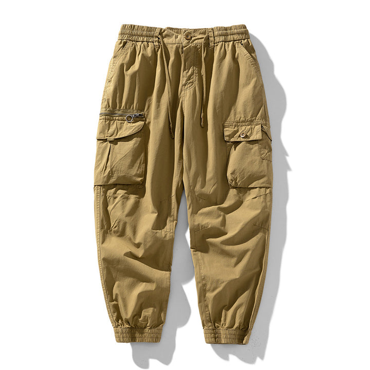 Herren Cargo-Jogger mit Reißverschluss-Utilitytasche, Schlüsselring und elastischem Tunnelzugbund Mune Fashion