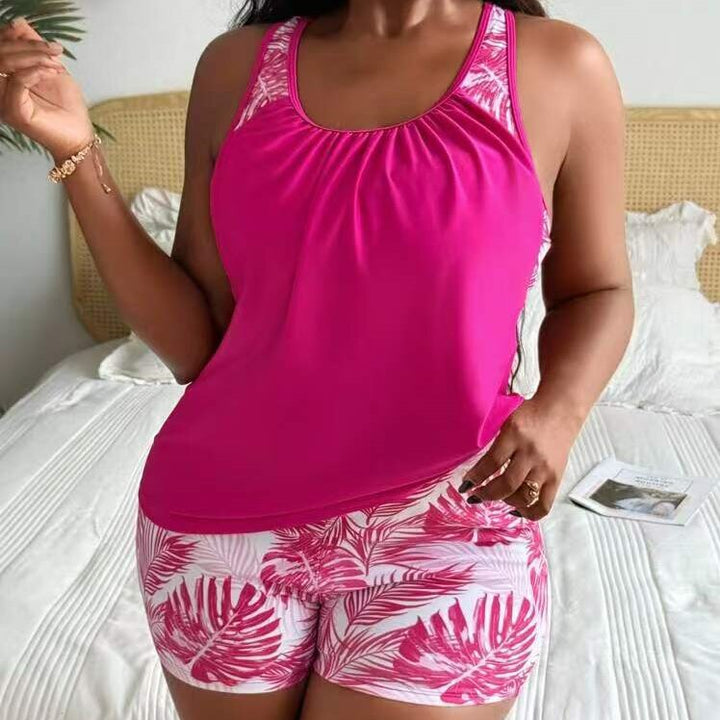 Damen Tankini-Set mit floralem Mustershorts und zeitlosem Oberteil Echo Archiv