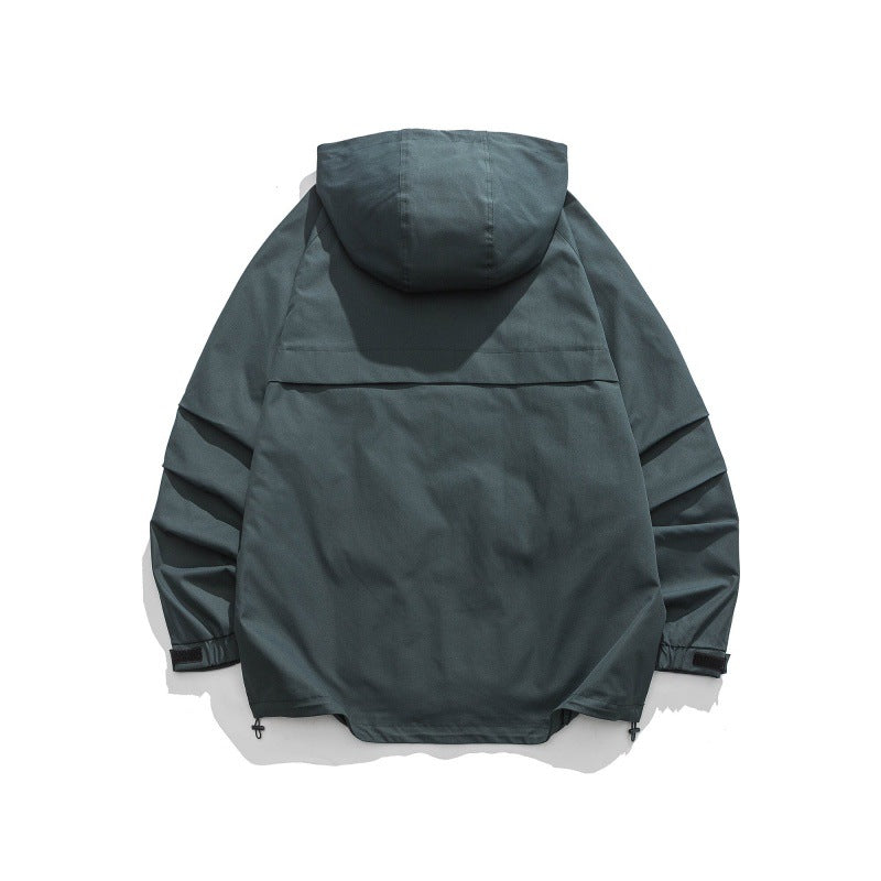 Unisex Boxy-Utility-Hooded Jacket with Multiple Pockets, Adjustable Hem and Windproof Shell Mune Fashion