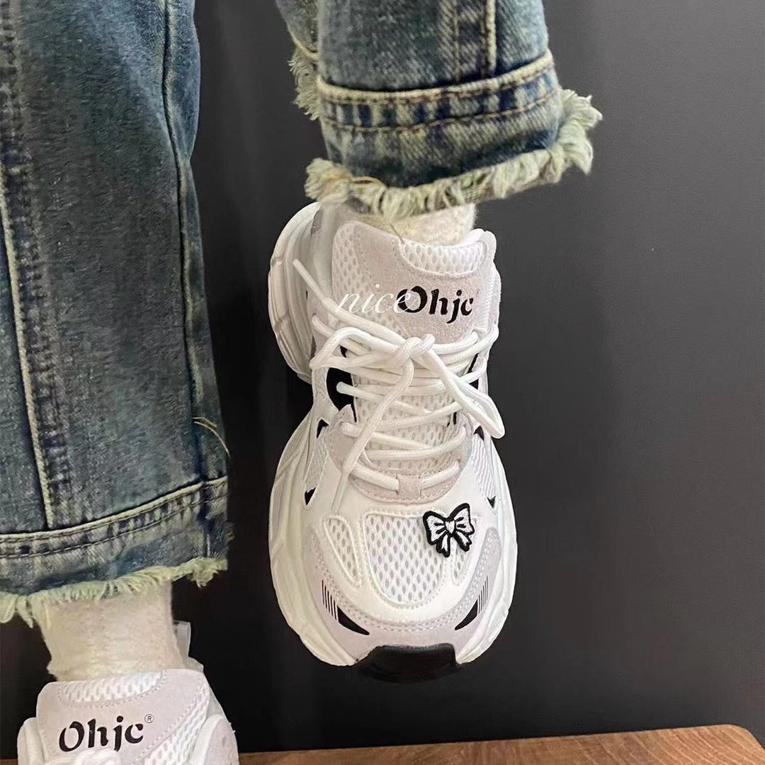 Women's sneakers with playful bow detail and breathable mesh upper Mune Fashion