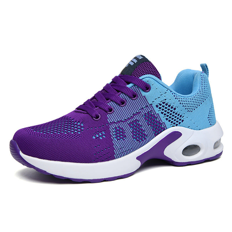 Women nan breathable knitted running shoes with air cushion and shock-absorbing sole Mune Fashion