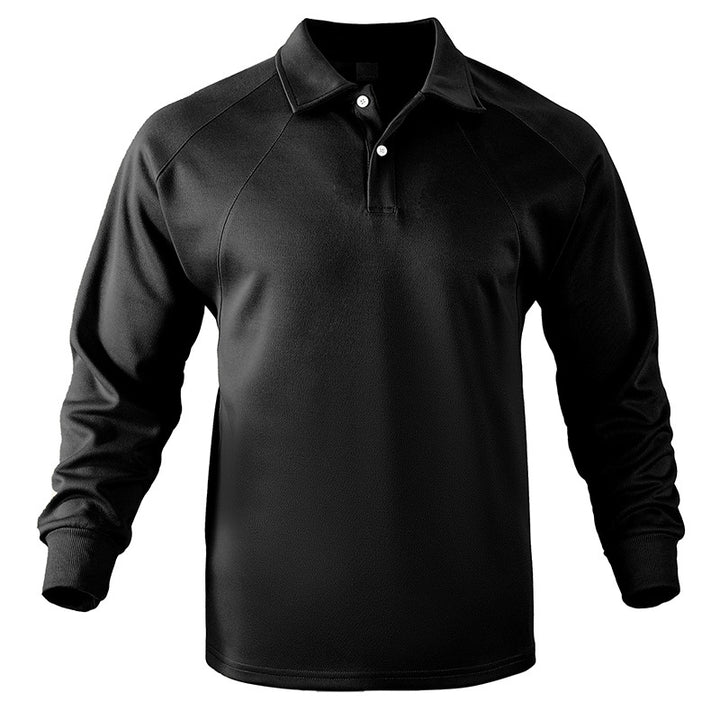 Men's polo sweatshirt with raglan sleeves, half-button placket, and ribbed cuffs Mune Fashion