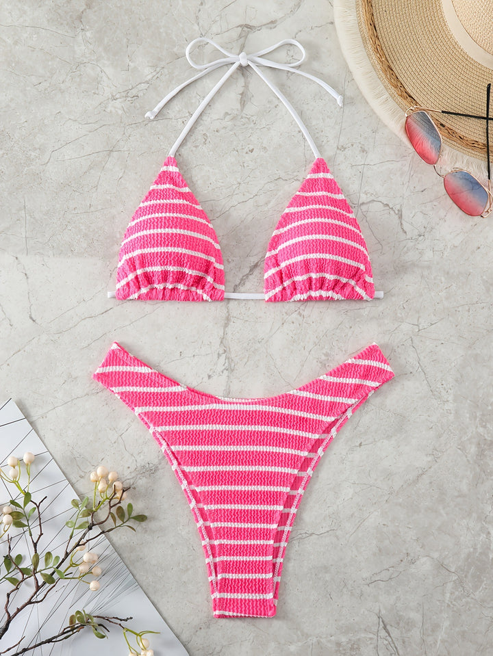 Women's Triangle Bikini with sophisticated stripes Mune Fashion