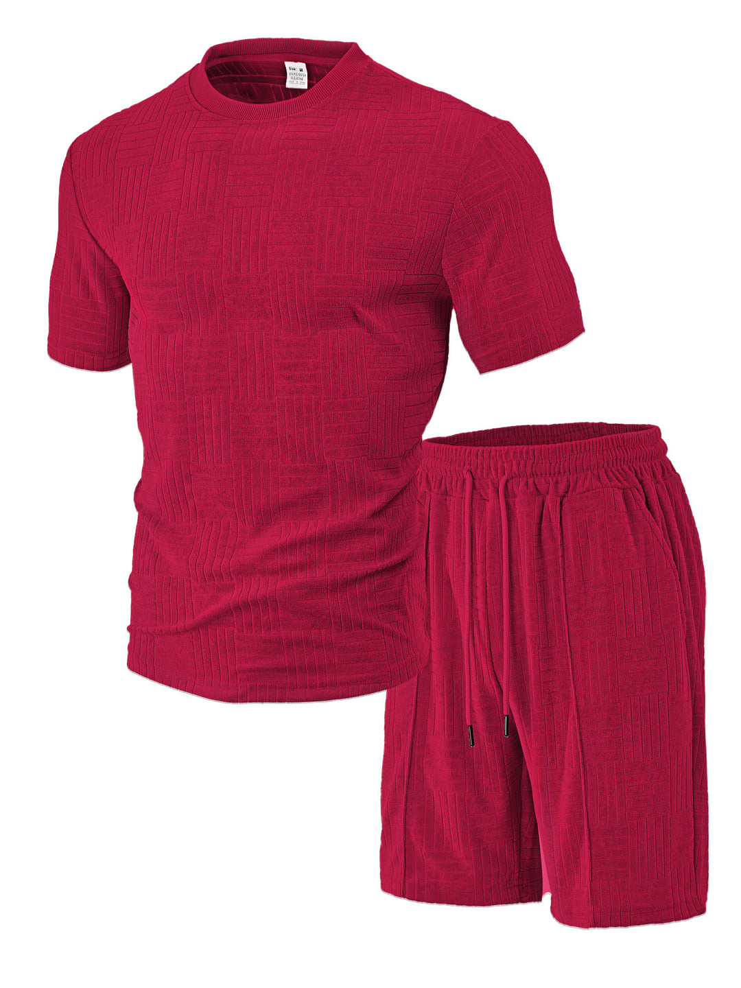 Men's nano relief structure lounge two-piece with short sleeve round neck and elastic drawstring Bermuda Mune Fashion