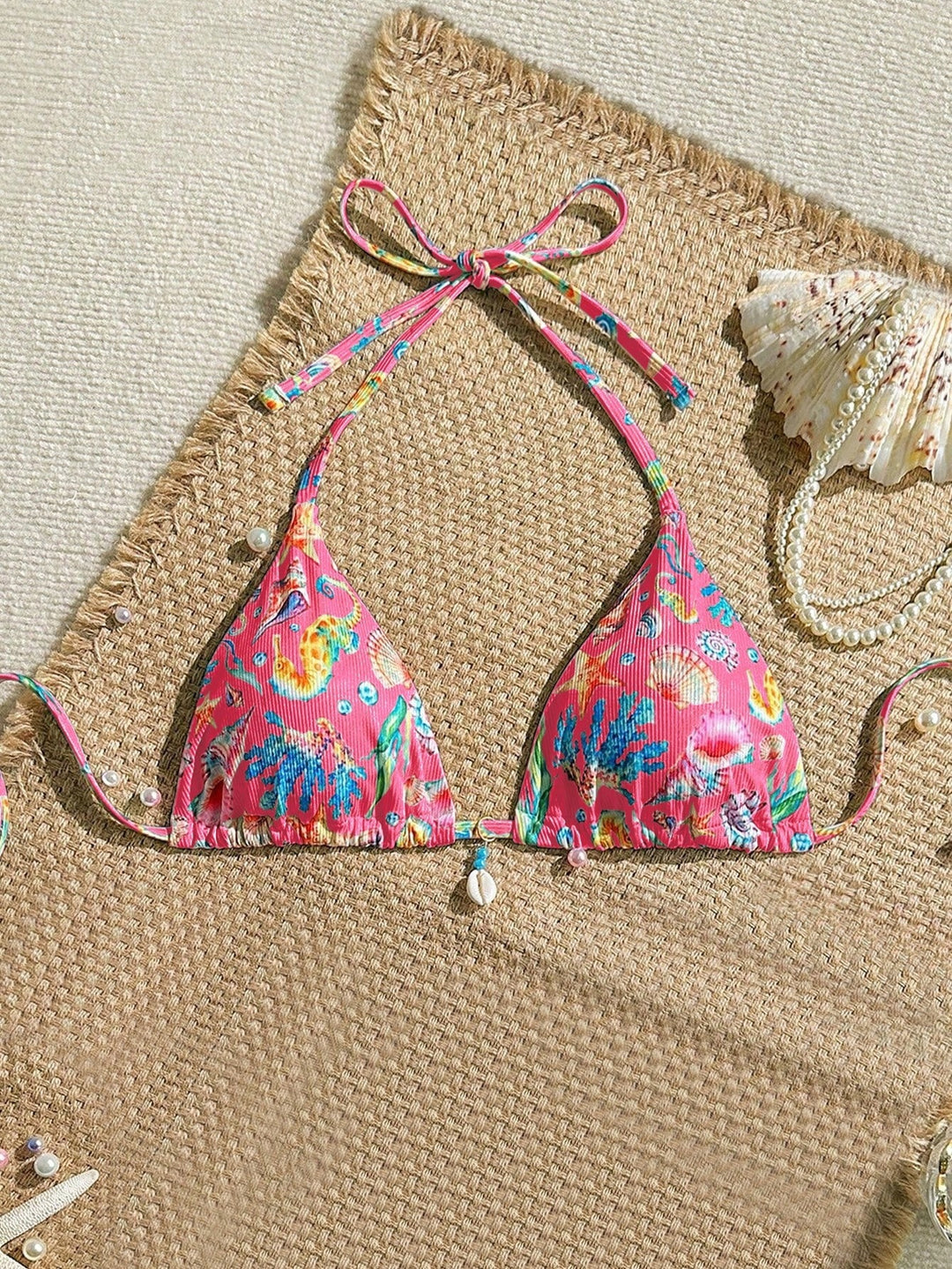 Women's Triangle Bikini with Shell Details Mune Fashion