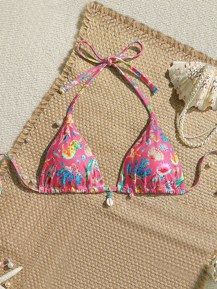 Women's Triangle Bikini with Shell Details Mune Fashion