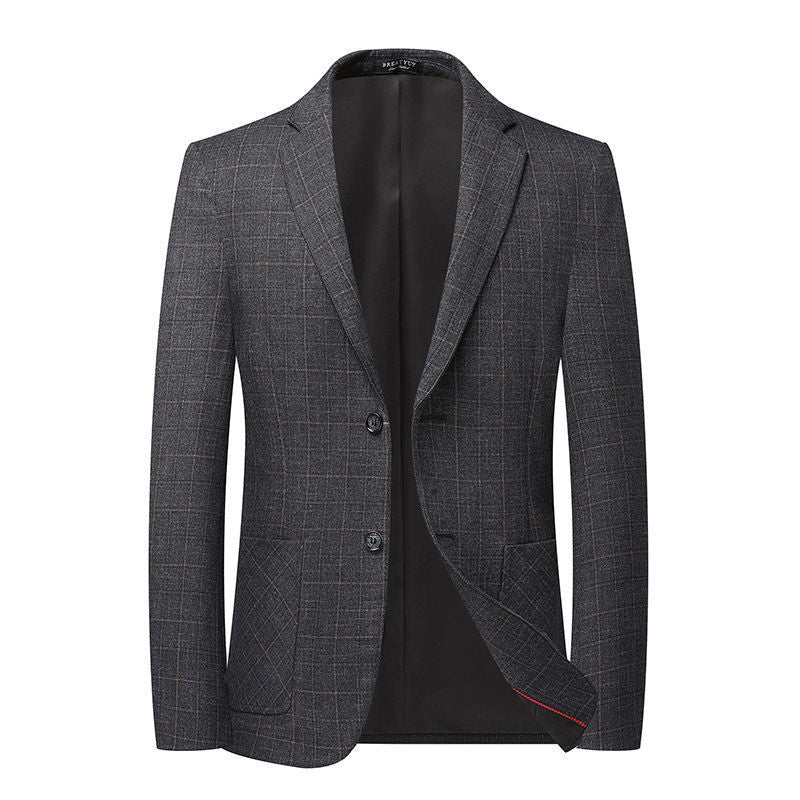 Men's slim-fit blazer with check pattern and light shoulder padding Mune Fashion
