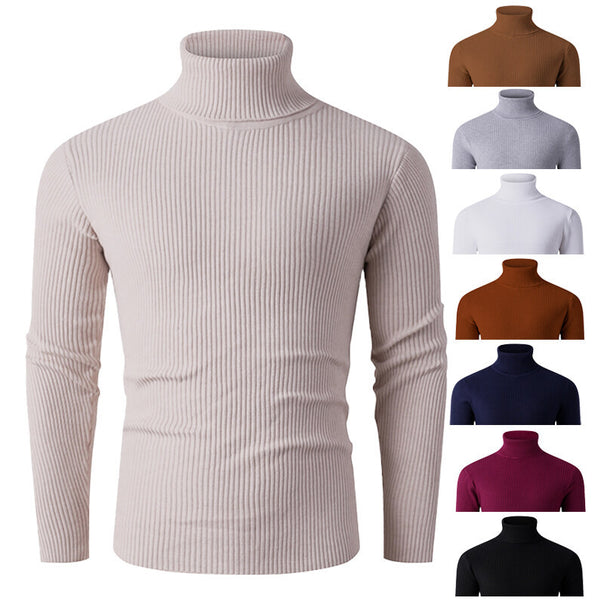 Men's tailored ribbed knit turtleneck sweater Slim Fit Mune Fashion