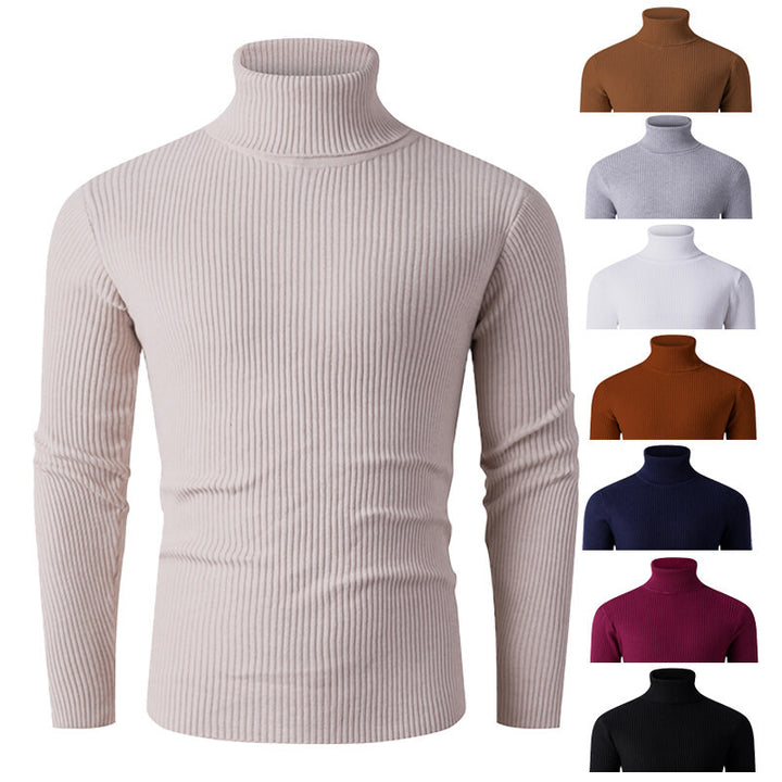 Men's tailored ribbed knit turtleneck sweater Slim Fit Mune Fashion