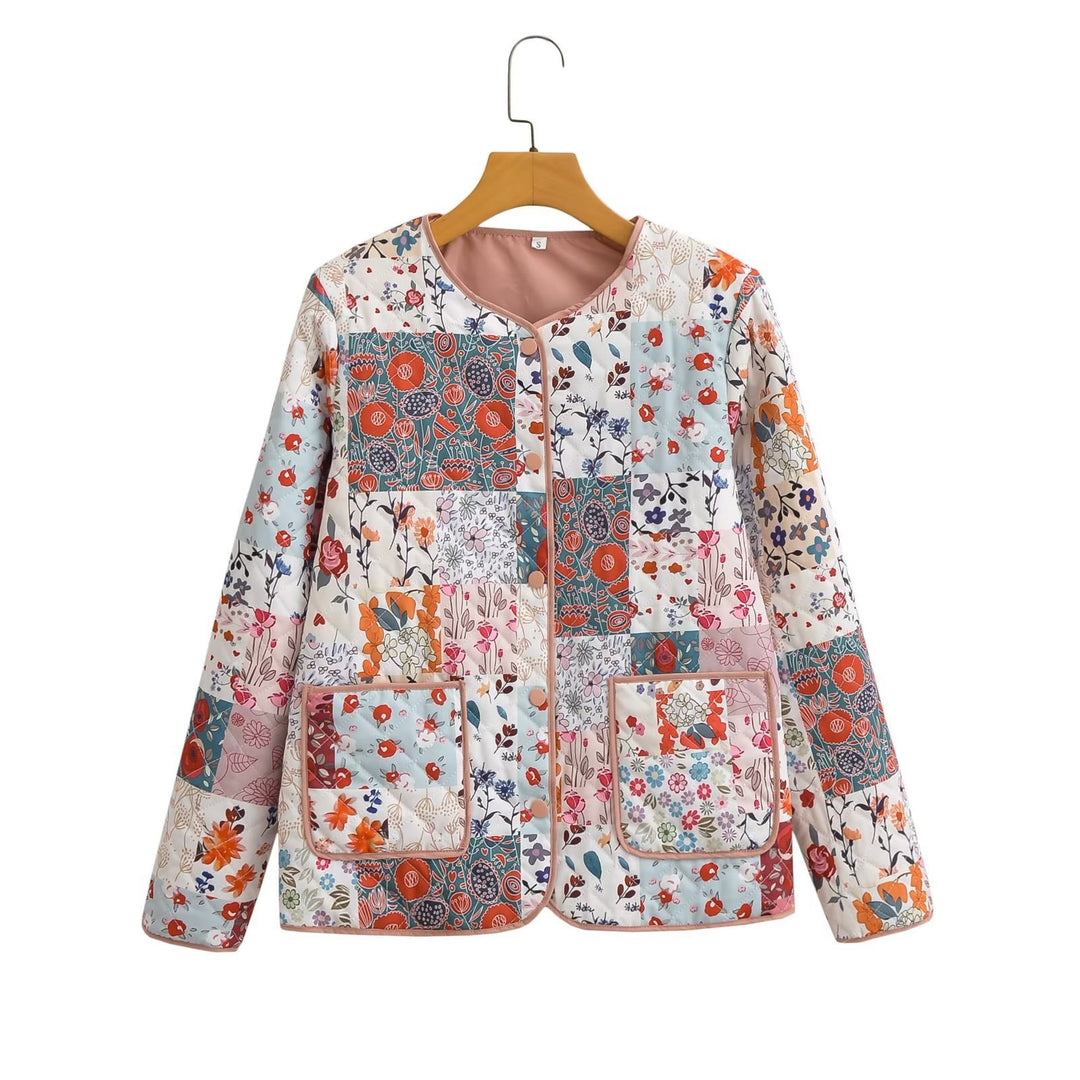 Women's Quilted Patchwork Jacket Vest and Mini Skirt Set Mune Fashion