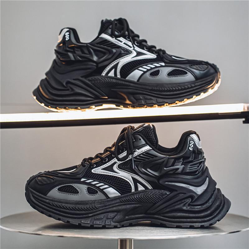 Men's Voluminous Running Sneakers with Thick Sole and Breathable Mesh Uppers Mune Fashion