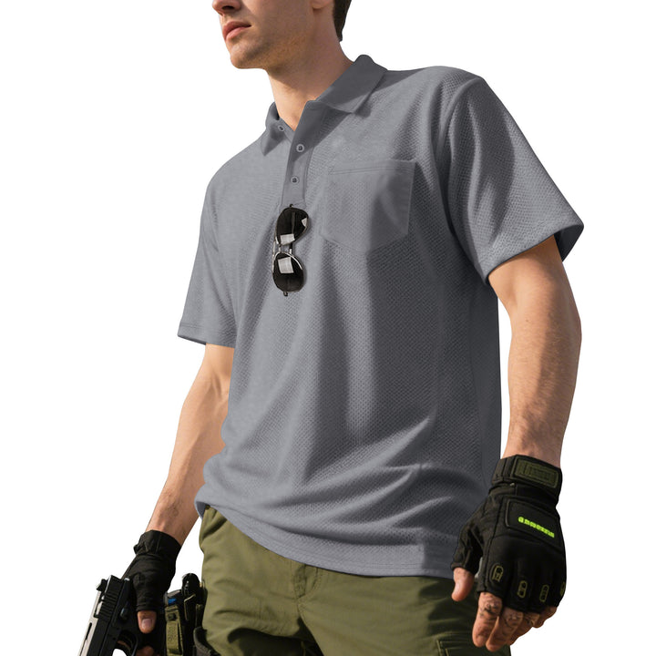 Men's functional short-sleeve polo shirt with breast pocket, integrated pen loop and micro-perforated ventilation Mune Fashion