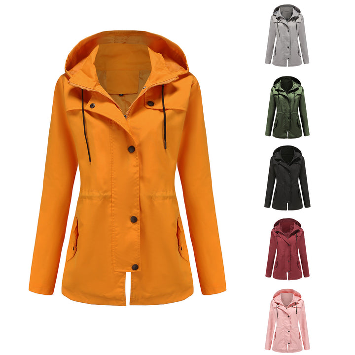 Women's lightweight waterproof parka with fitted cut, hood, and concealed zipper Mune Fashion