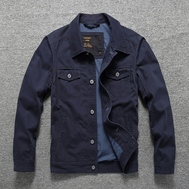 Men's Cotton Twill Shirt Jacket in Workwear Style with Chest Pockets Mune Fashion