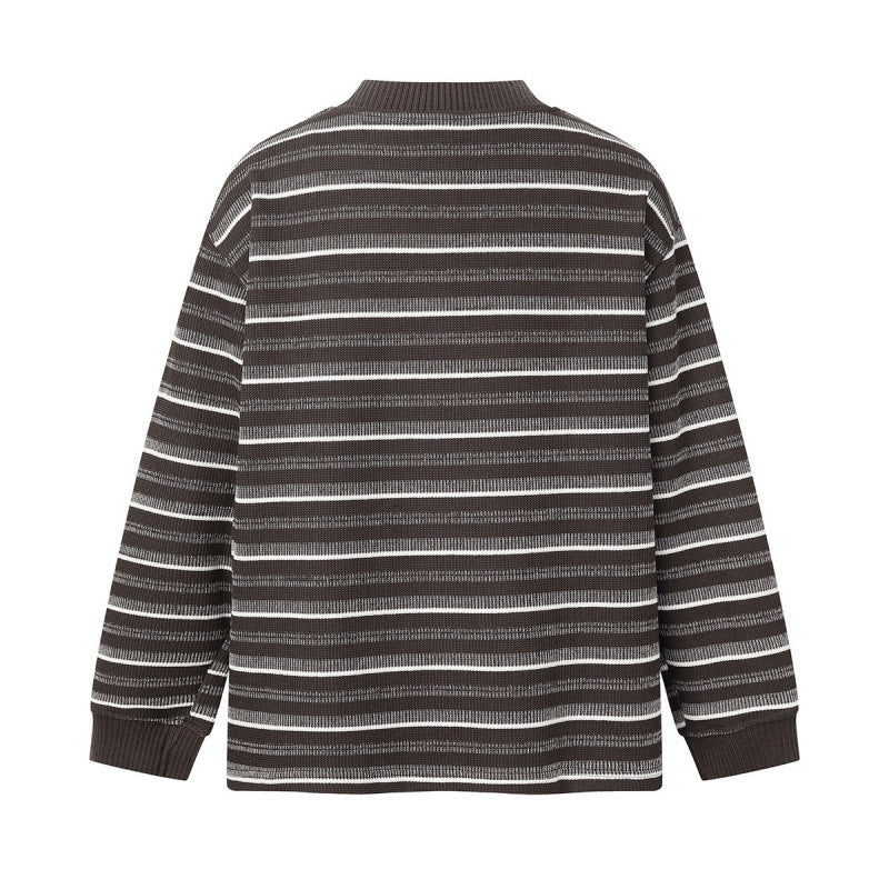 Unisex locker-fit structured knit sweater with round neck and maritime stripes Mune Fashion