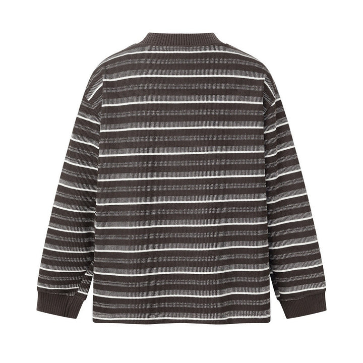 Unisex locker-fit structured knit sweater with round neck and maritime stripes Mune Fashion