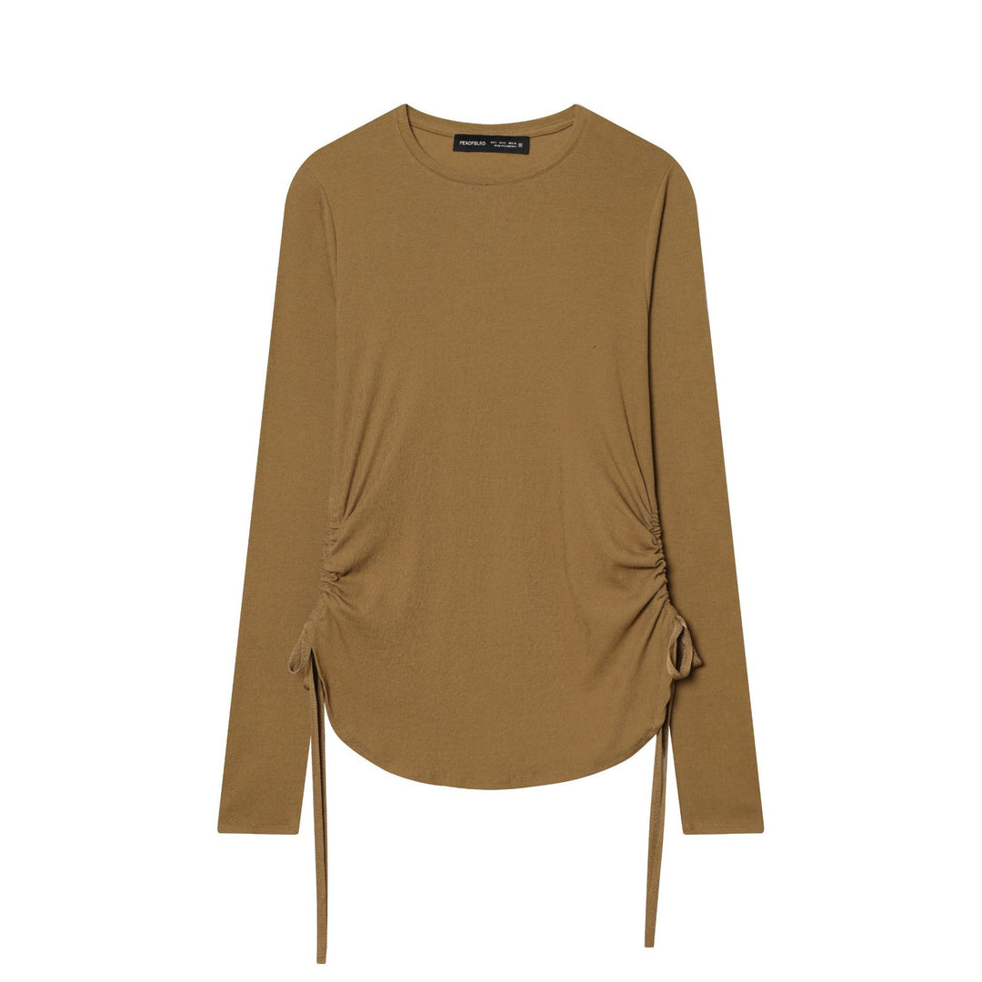 Women's tailored long sleeve with side gathering and drawstring Mune Fashion