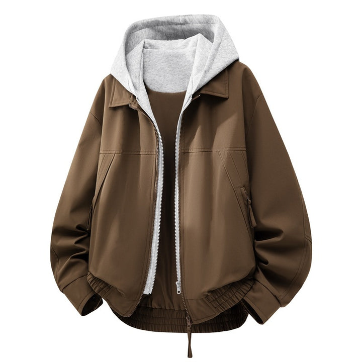 Men's Casual Hybrid Jacket with Integrated Hood Layer and Elastic Hem Mune Fashion