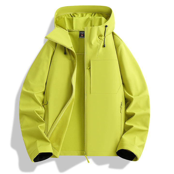 Women's lightweight waterproof hooded jacket with breathable coating, zippered pockets, and adjustable cuffs Mune Fashion