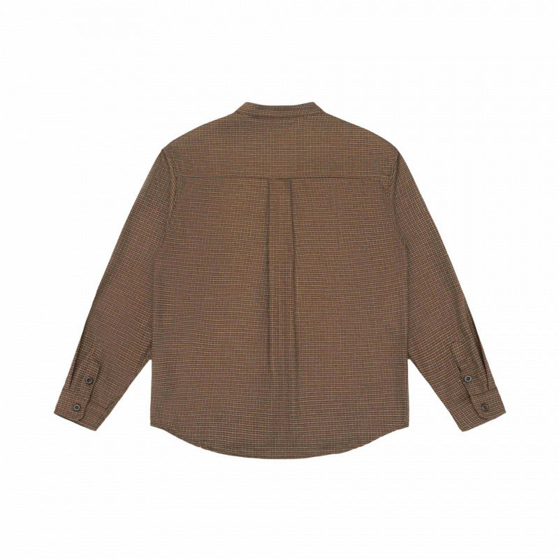 Men's overshirt jacket with stand-up collar, houndstooth pattern and rounded hem Mune Fashion