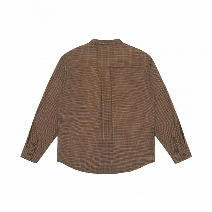 Men's overshirt jacket with stand-up collar, houndstooth pattern and rounded hem Mune Fashion