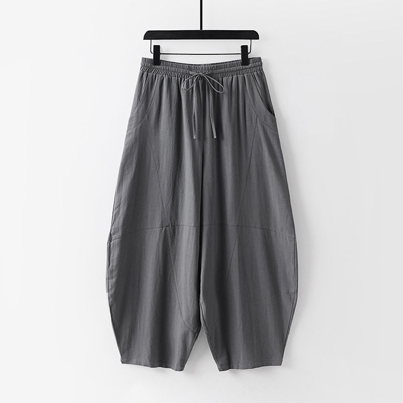 Women Lightweight Harem Pants with Wide Leg and Elastic Waist Mune Fashion