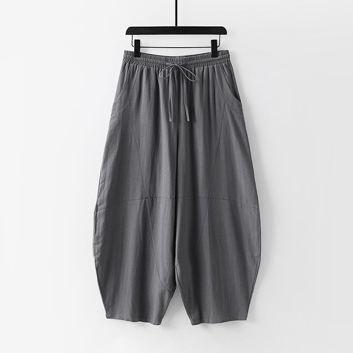 Women Lightweight Harem Pants with Wide Leg and Elastic Waist Mune Fashion