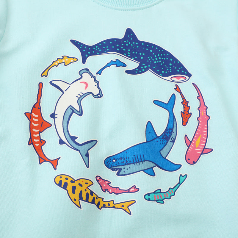 Boys sweatshirt with colorful shark motif Mune Fashion