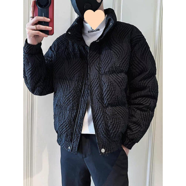 Men's Fashion Quilted Jacket with Wavy Pattern Mune Fashion