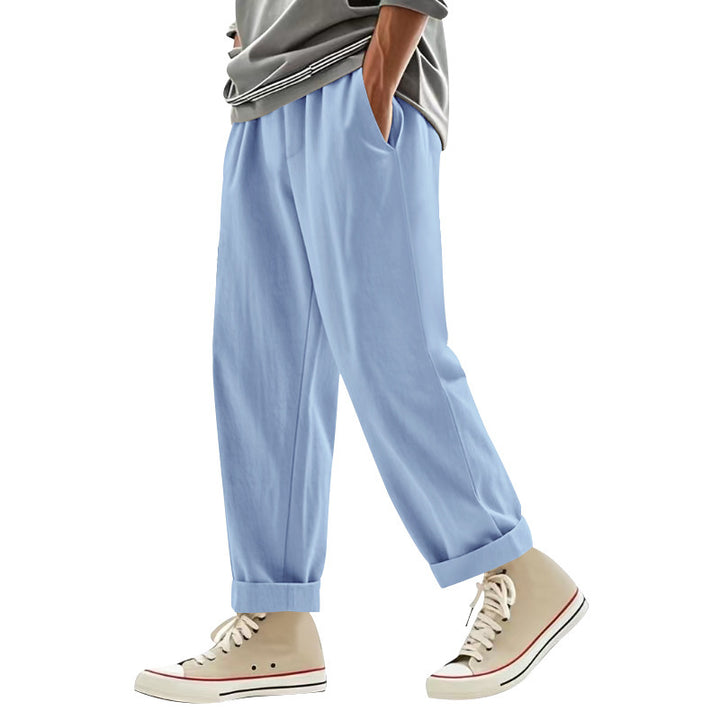 Men's wide pleat chino pants with cuffs, tapered fit and side pockets Mune Fashion